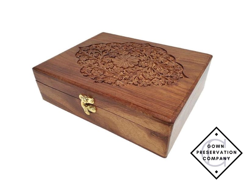 Floral Wood Keepsake Box - Heirloom Container Box