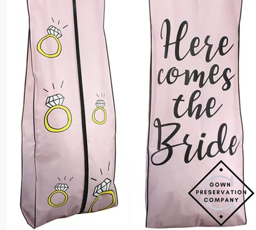 Here Comes The Bride Breathable Fabric Garment Bag - 72 Inches Long W/gusset